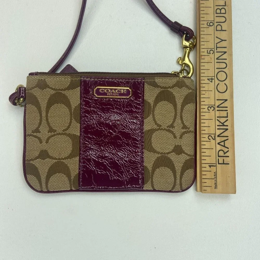Coach Wristlet Tan and Burgundy